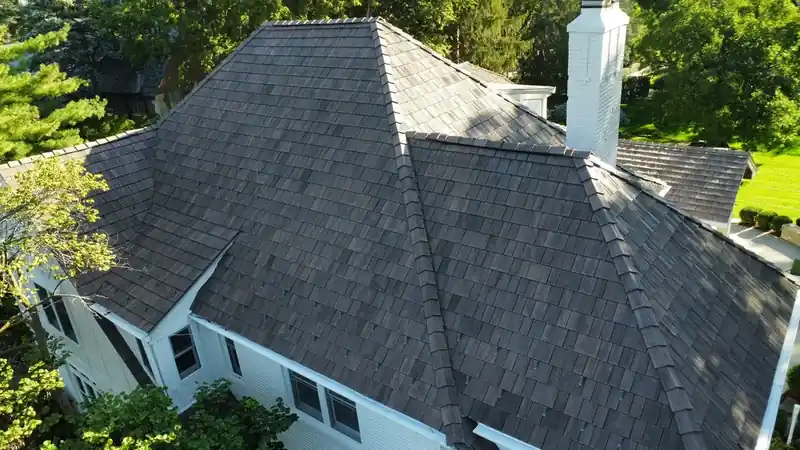 Premium Brava synthetic shake roofing installed on Omaha home by Royalty Roofing and Siding