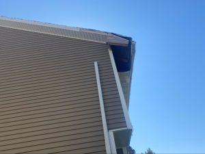 Storm damage to gutters