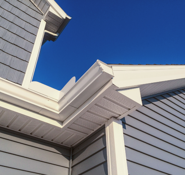 Nice house with focus on gutters.