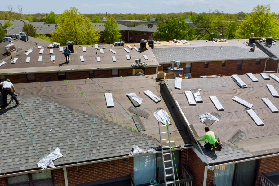 aging commercial roof